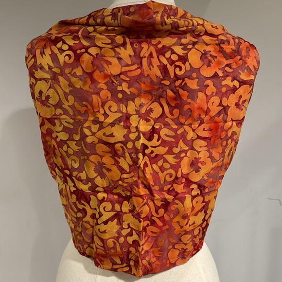 Tangerine Temple Tropical Cover Up Wrap Sarong - Picture 3 of 12